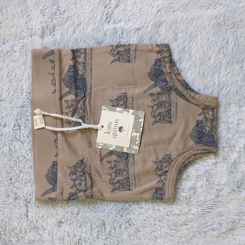 NWT 18-24M Kate Quinn Retro Bloomer 🐇 Mocha Bunny Family Modal Easter Rabbits